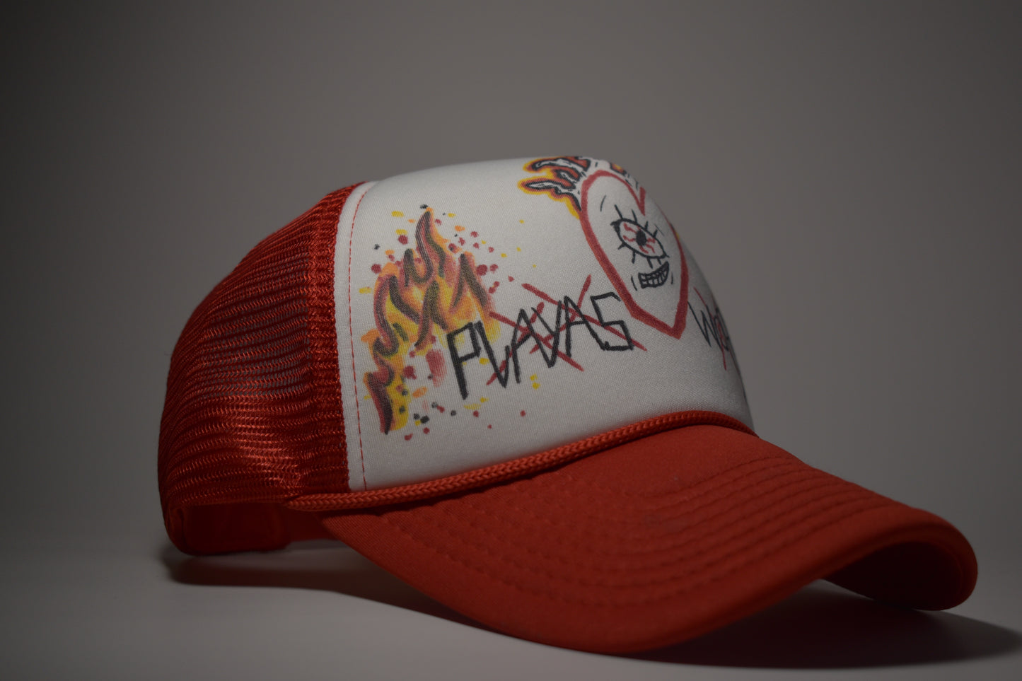 Flaming Heart Trucker Hat