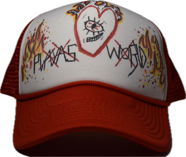 Flaming Heart Trucker Hat