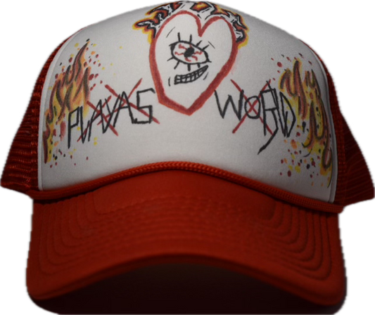 Flaming Heart Trucker Hat